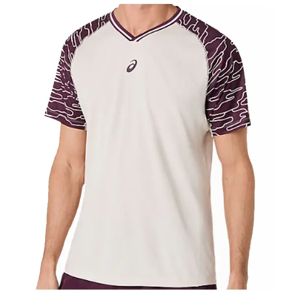 CAMISETA COURT SS TOP MANGA CORTA BEIG-GRANATE