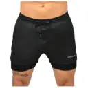 PANTALÓN CON MALLA CORTO SPORT NEGRO 